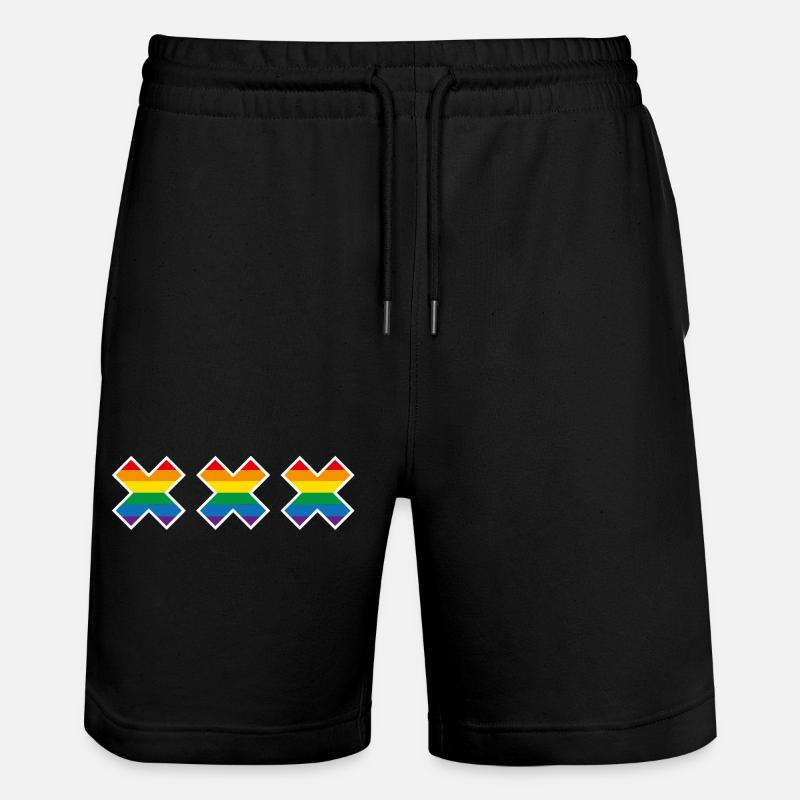 Amsterdam Pride Arc-en-ciel Andreaskreuz LGBT - Short de jogging bio TRAINER Stanley/Stella unisexe - noir