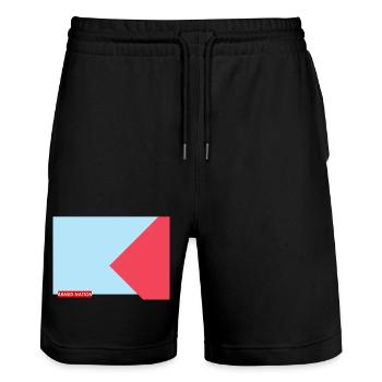 BLEU ROUGE 2025 - Short de jogging bio TRAINER Stanley/Stella unisexe - noir - Devant - Nik (191cm) & Marisol (170cm)