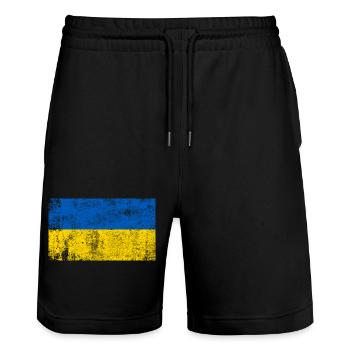 Drapeau Ukraine Drapeau Grunge Rétro Vintage - Short de jogging bio TRAINER Stanley/Stella unisexe - noir - Devant - Nik (191cm) & Marisol (170cm)