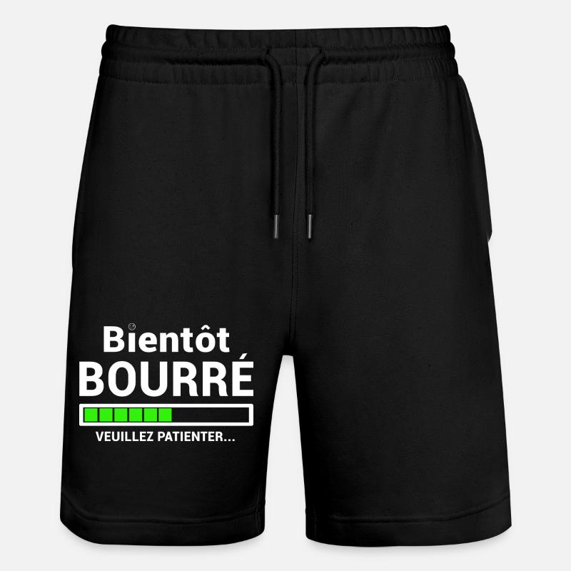 BIENTÔT BOURRE VEUILLEZ PATIENTER - Short de jogging bio TRAINER Stanley/Stella unisexe - noir
