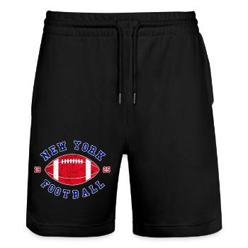Emblème vintage du football de New York - Short de jogging bio TRAINER Stanley/Stella unisexe - noir - Devant - Nik (191cm) & Marisol (170cm)