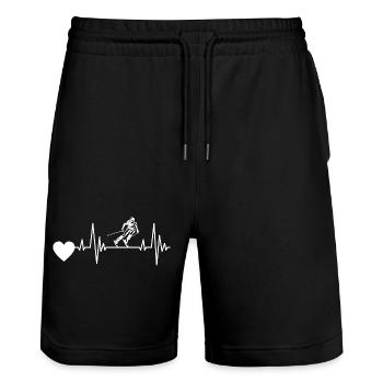 Ski Heartbeat Skis ECG Skiing Pulse Skier - Short de jogging bio TRAINER Stanley/Stella unisexe - noir - Devant - Nik (191cm) & Marisol (170cm)