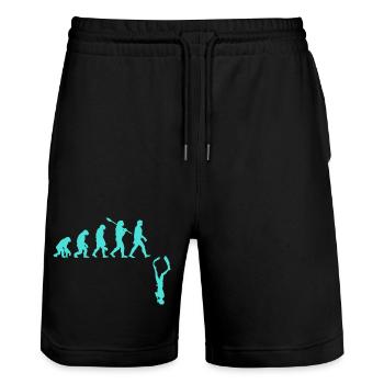 Freediving Evolution - Stanley/Stella Trainer Unisex Organic Jogging Shorts - black - Front - Nik (191cm) & Marisol (170cm)