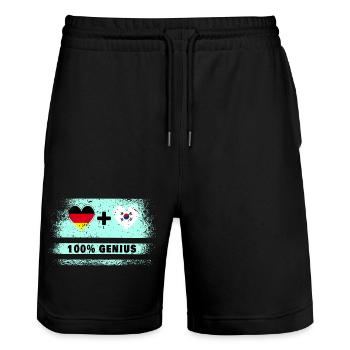 Allemagne et Corée du Sud Genial / Cadeau - Short de jogging bio TRAINER Stanley/Stella unisexe - noir - Devant - Nik (191cm) & Marisol (170cm)