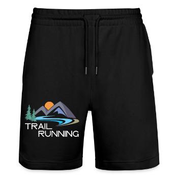 Trail Running - Short de jogging bio TRAINER Stanley/Stella unisexe - noir - Devant - Nik (191cm) & Marisol (170cm)