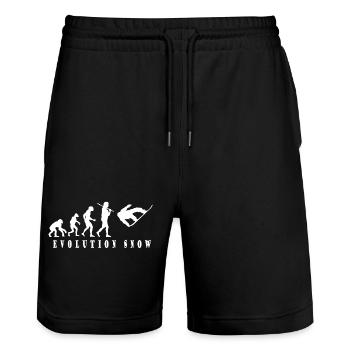 Evolution snow for Snowboarder - Stanley/Stella Trainer Unisex Organic Jogging Shorts - black - Front - Nik (191cm) & Marisol (170cm)