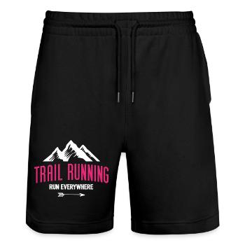 Trail Running – Run Everywhere - Stanley/Stella Trainer Unisex Organic Jogging Shorts - black - Front - Nik (191cm) & Marisol (170cm)