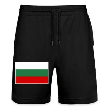 Bulgarien Flagge - Stanley/Stella Unisex Bio Joggingshorts Trainer  - Schwarz - Vorne - Nik (191cm) & Marisol (170cm)