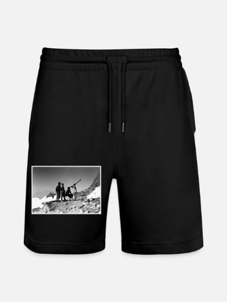 Three men and a telescope - Stanley/Stella Trainer Unisex Organic Jogging Shorts - black