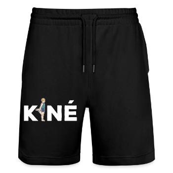 Kiné Cadeau pour Masseur Kinésithérapeute - Short de jogging bio TRAINER Stanley/Stella unisexe - noir - Devant - Nik (191cm) & Marisol (170cm)