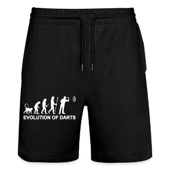Evolution of darts - Stanley/Stella Trainer Unisex Organic Jogging Shorts - black - Front - Nik (191cm) & Marisol (170cm)