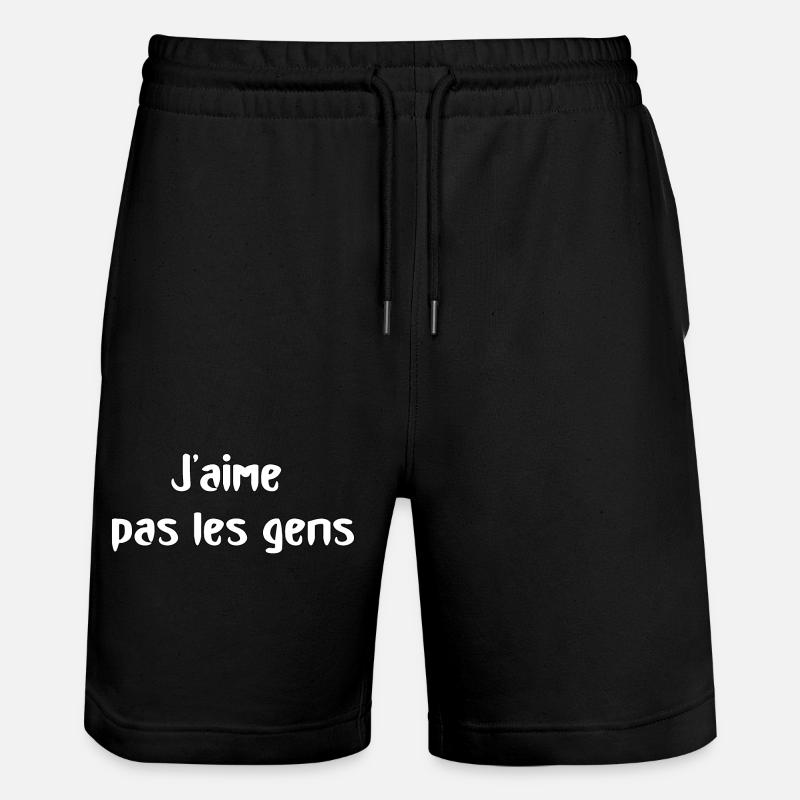 J'aime pas les gens... - Short de jogging bio TRAINER Stanley/Stella unisexe - noir