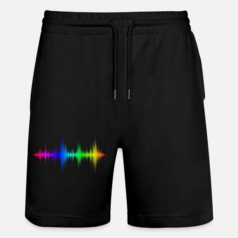 Ondes sonores arc-en-ciel - Short de jogging bio TRAINER Stanley/Stella unisexe - noir