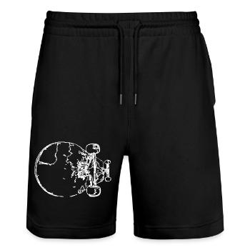 Skateboard Sketch - Stanley/Stella Trainer Unisex Organic Jogging Shorts - black - Front - Nik (191cm) & Marisol (170cm)