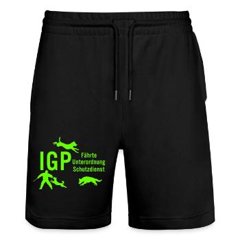 IGP Hundesport - Green - Stanley/Stella Unisex Bio Joggingshorts Trainer  - Schwarz - Vorne - Nik (191cm) & Marisol (170cm)