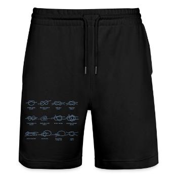 Boote Segeln Knoten Knotenkunde Geschenke - Stanley/Stella Unisex Bio Joggingshorts Trainer  - Schwarz - Vorne - Nik (191cm) & Marisol (170cm)