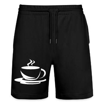 café café icône café illustration tasse - Short de jogging bio TRAINER Stanley/Stella unisexe - noir - Devant - Nik (191cm) & Marisol (170cm)