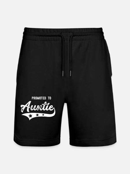 Promoted to Aunt - Stanley/Stella Trainer Unisex Organic Jogging Shorts - black
