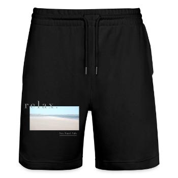 Relax – Sea Sand Salt - Stanley/Stella Unisex Bio Joggingshorts Trainer  - Schwarz - Vorne - Nik (191cm) & Marisol (170cm)