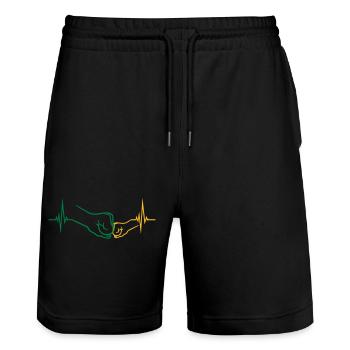Child Fists Pulse - Stanley/Stella Trainer Unisex Organic Jogging Shorts - black - Front - Nik (191cm) & Marisol (170cm)