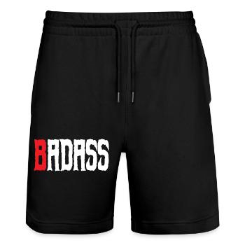 Badass fighter knallharter mensch mma kämpfer - Stanley/Stella Unisex Bio Joggingshorts Trainer  - Schwarz - Vorne - Nik (191cm) & Marisol (170cm)