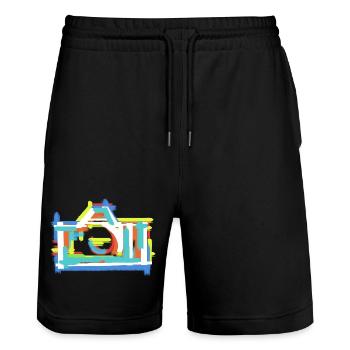 Colorful Vintage Abstract Art Painting Creative - Stanley/Stella Trainer Unisex Organic Jogging Shorts - black - Front - Nik (191cm) & Marisol (170cm)
