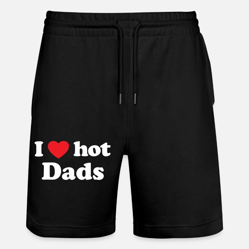 I love hot dads - Stanley/Stella Unisex Bio Joggingshorts Trainer  - Schwarz
