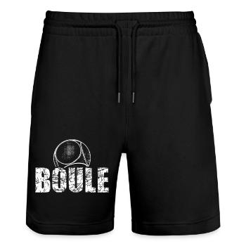Boules de boules pour joueurs de pétanque - Short de jogging bio TRAINER Stanley/Stella unisexe - noir - Devant - Nik (191cm) & Marisol (170cm)
