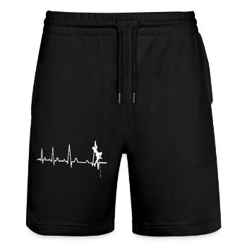 Escalade heartbeat - Short de jogging bio TRAINER Stanley/Stella unisexe - noir - Devant - Nik (191cm) & Marisol (170cm)