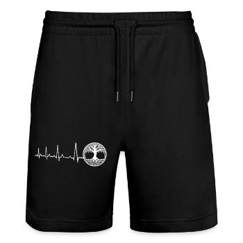 Herzschlag - Baum des Lebens - Stanley/Stella Unisex Bio Joggingshorts Trainer  - Schwarz - Vorne - Nik (191cm) & Marisol (170cm)