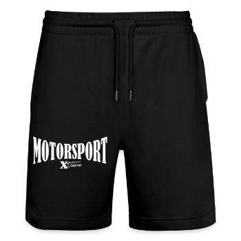 motorsport shirt tuner shirt - Stanley/Stella Unisex Bio Joggingshorts Trainer  - Schwarz - Vorne - Nik (191cm) & Marisol (170cm)