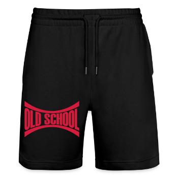 Logo Old School - Short de jogging bio TRAINER Stanley/Stella unisexe - noir - Devant - Nik (191cm) & Marisol (170cm)