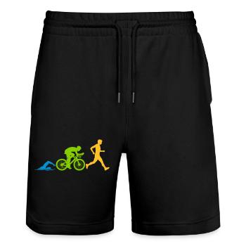 Compétition de triathlon sportif - Short de jogging bio TRAINER Stanley/Stella unisexe - noir - Devant - Nik (191cm) & Marisol (170cm)