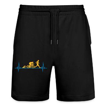 Puls Sport Triathlon - Stanley/Stella Unisex Bio Joggingshorts Trainer  - Schwarz - Vorne - Nik (191cm) & Marisol (170cm)