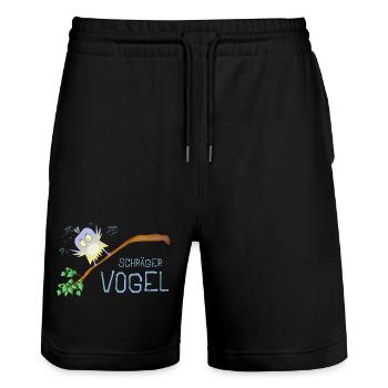 Schräger Vogel - Stanley/Stella Unisex Bio Joggingshorts Trainer  - Schwarz - Vorne - Nik (191cm) & Marisol (170cm)