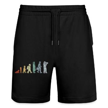 Baby zum Kameramann - Stanley/Stella Unisex Bio Joggingshorts Trainer  - Schwarz - Vorne - Nik (191cm) & Marisol (170cm)