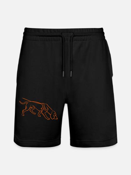 Sweat dog in orange - Stanley/Stella Trainer Unisex Organic Jogging Shorts - black