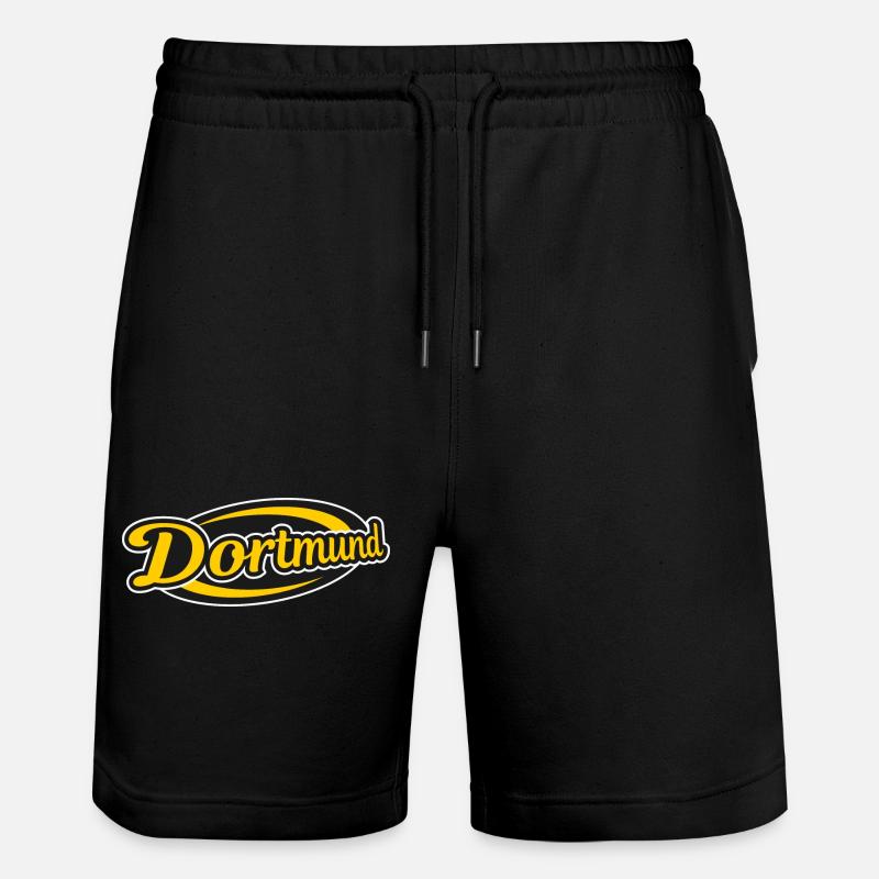 Logo rétro de Dortmund Imprimé - Short de jogging bio TRAINER Stanley/Stella unisexe - noir