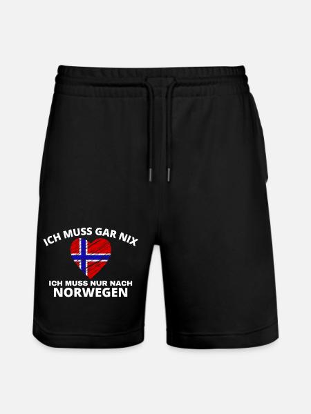 Norwegen - Stanley/Stella Unisex Bio Joggingshorts Trainer - Schwarz