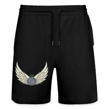 Ailes de boule bouler et joueur de pétanque - Short de jogging bio TRAINER Stanley/Stella unisexe - noir - Devant - Nik (191cm) & Marisol (170cm)