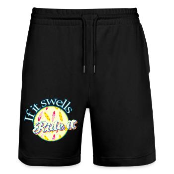 Surfer, wenn es anschwillt, reiten Sie es - Stanley/Stella Unisex Bio Joggingshorts Trainer  - Schwarz - Vorne - Nik (191cm) & Marisol (170cm)