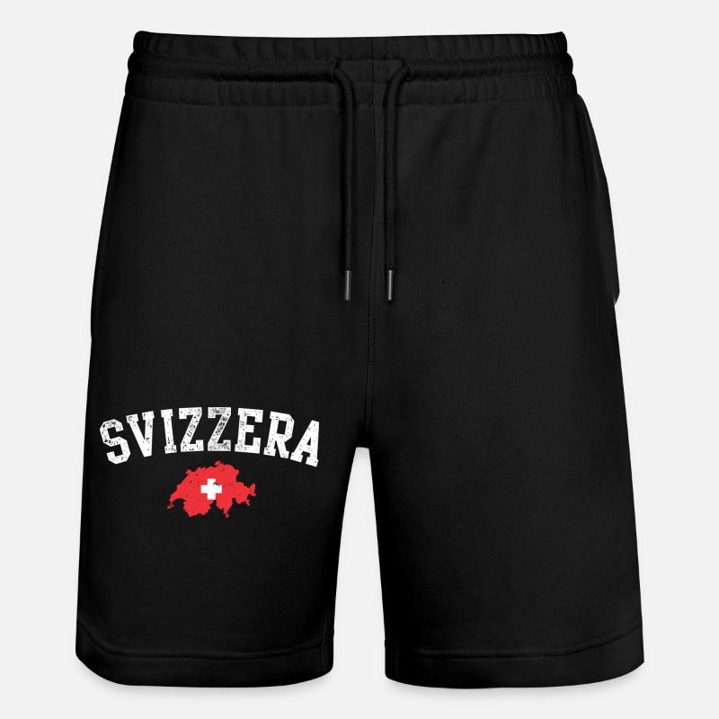 Emblème de la carte suisse - Short de jogging bio TRAINER Stanley/Stella unisexe - noir