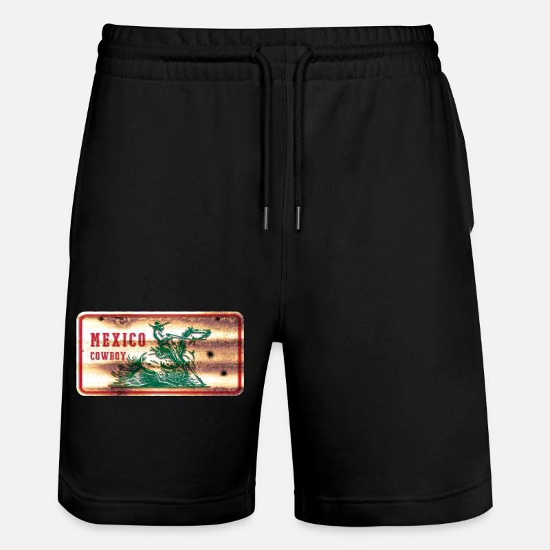 Mexiko Cowboy Schild - Stanley/Stella Unisex Bio Joggingshorts Trainer - Schwarz