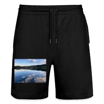 Schalkenmehrener Maa - Stanley/Stella Trainer Unisex Organic Jogging Shorts - black - Front - Nik (191cm) & Marisol (170cm)