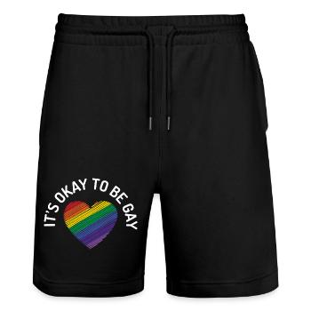 Es ist in Ordnung, schwul zu sein - Stanley/Stella Unisex Bio Joggingshorts Trainer  - Schwarz - Vorne - Nik (191cm) & Marisol (170cm)