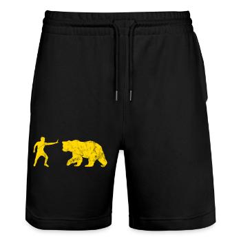 Stop Bear - Short de jogging bio TRAINER Stanley/Stella unisexe - noir - Devant - Nik (191cm) & Marisol (170cm)