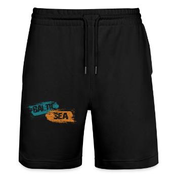 Baltic Sea - Ostsee - Stanley/Stella Unisex Bio Joggingshorts Trainer  - Schwarz - Vorne - Nik (191cm) & Marisol (170cm)