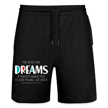 Run after your dreams (dark) - Stanley/Stella Trainer Unisex Organic Jogging Shorts - black - Front - Nik (191cm) & Marisol (170cm)
