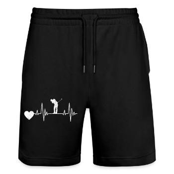 Golf saying golf ball golf club golf player - Stanley/Stella Trainer Unisex Organic Jogging Shorts - black - Front - Nik (191cm) & Marisol (170cm)