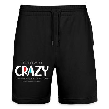 Ich werde nicht verrückt (dunkel) - Stanley/Stella Unisex Bio Joggingshorts Trainer  - Schwarz - Vorne - Nik (191cm) & Marisol (170cm)